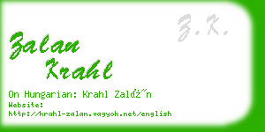 zalan krahl business card